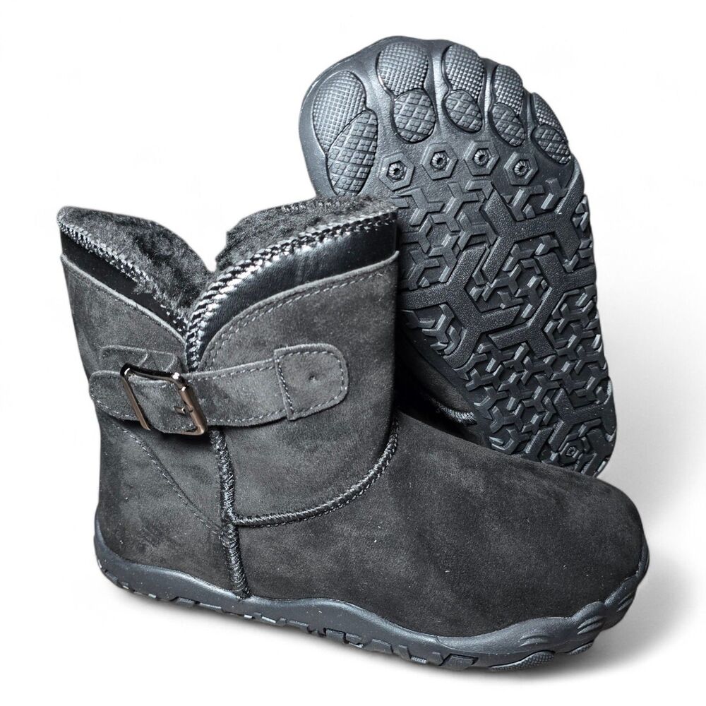New Hike Footwear Cozely Womens Fur-Lined & Ergonomic Barefoot Shoes EU 37 Black